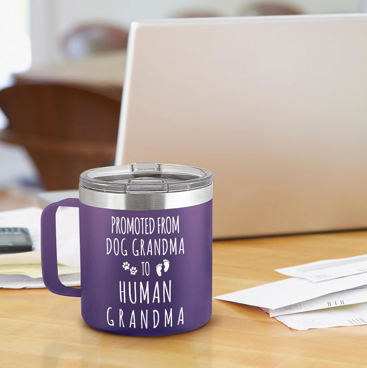 Gossby grandma cup tumbler featured with baby announcement moments