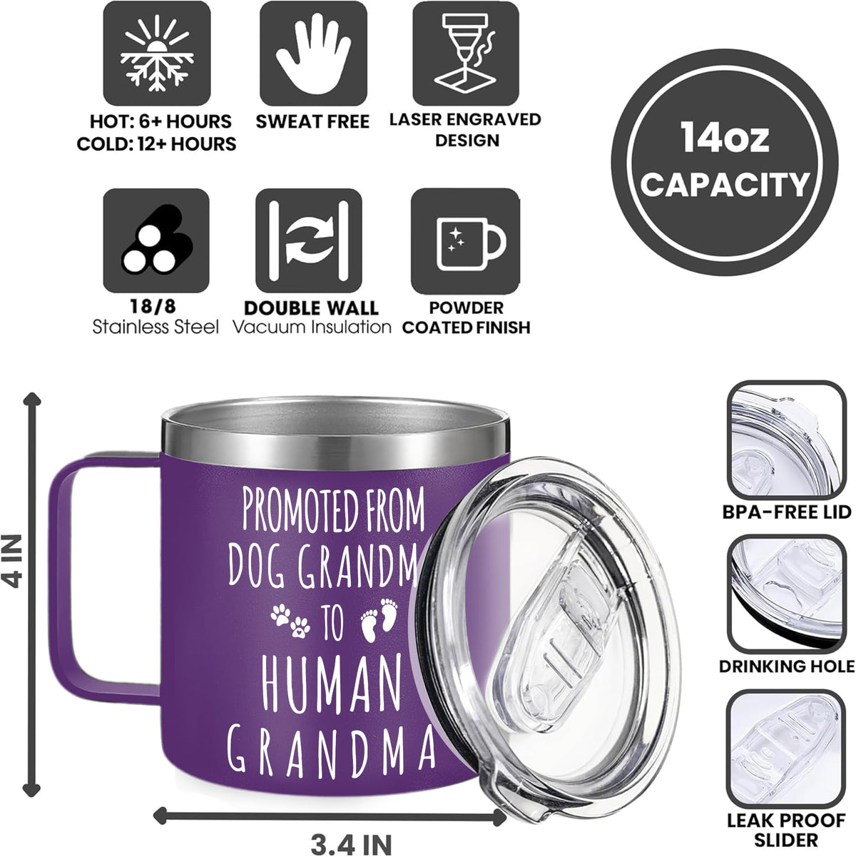 Gossby grandma cup tumbler suitable for Mother's Day gifts and grandma moments