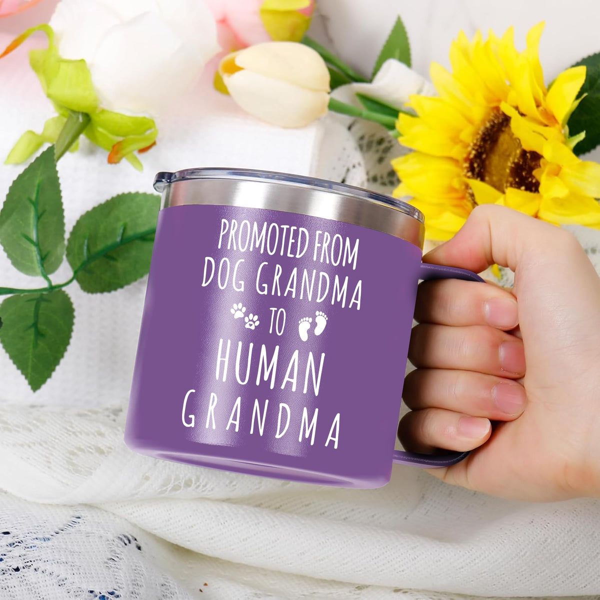 Gossby grandma cup tumbler shown as a new grandmother gift for celebrations