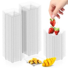 GothaBach mini dessert plates, clear plastic, ideal for elegant tastings