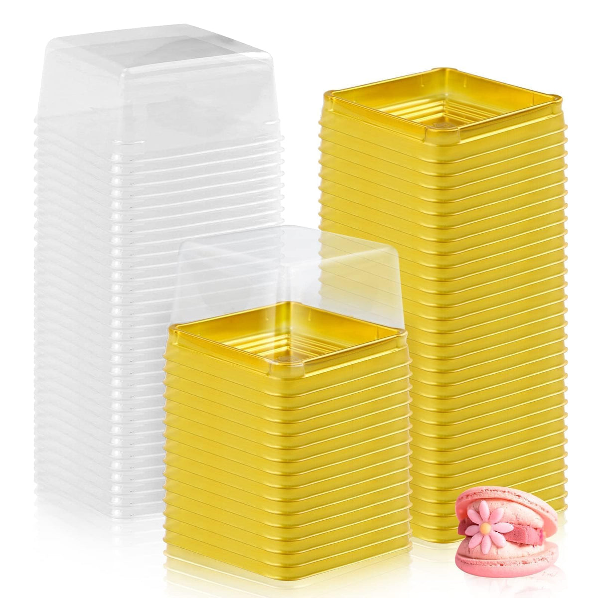 GothaBach 3-inch mini cake box with clear lid for appealing display