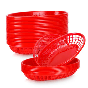 GothaBach 50pack red fast-food baskets with perforations for airflow and serving