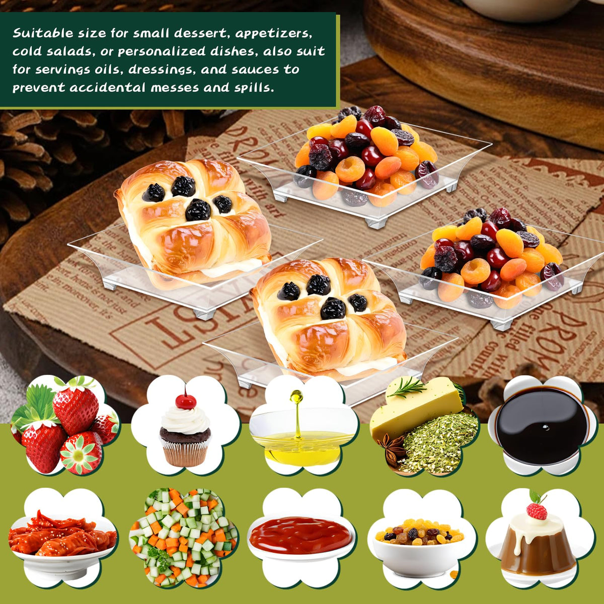 GothaBach disposable mini plates suitable for sauces and dressings