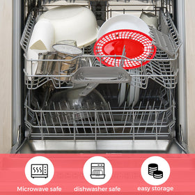 GothaBach dishwasher-safe red baskets for easy cleanup