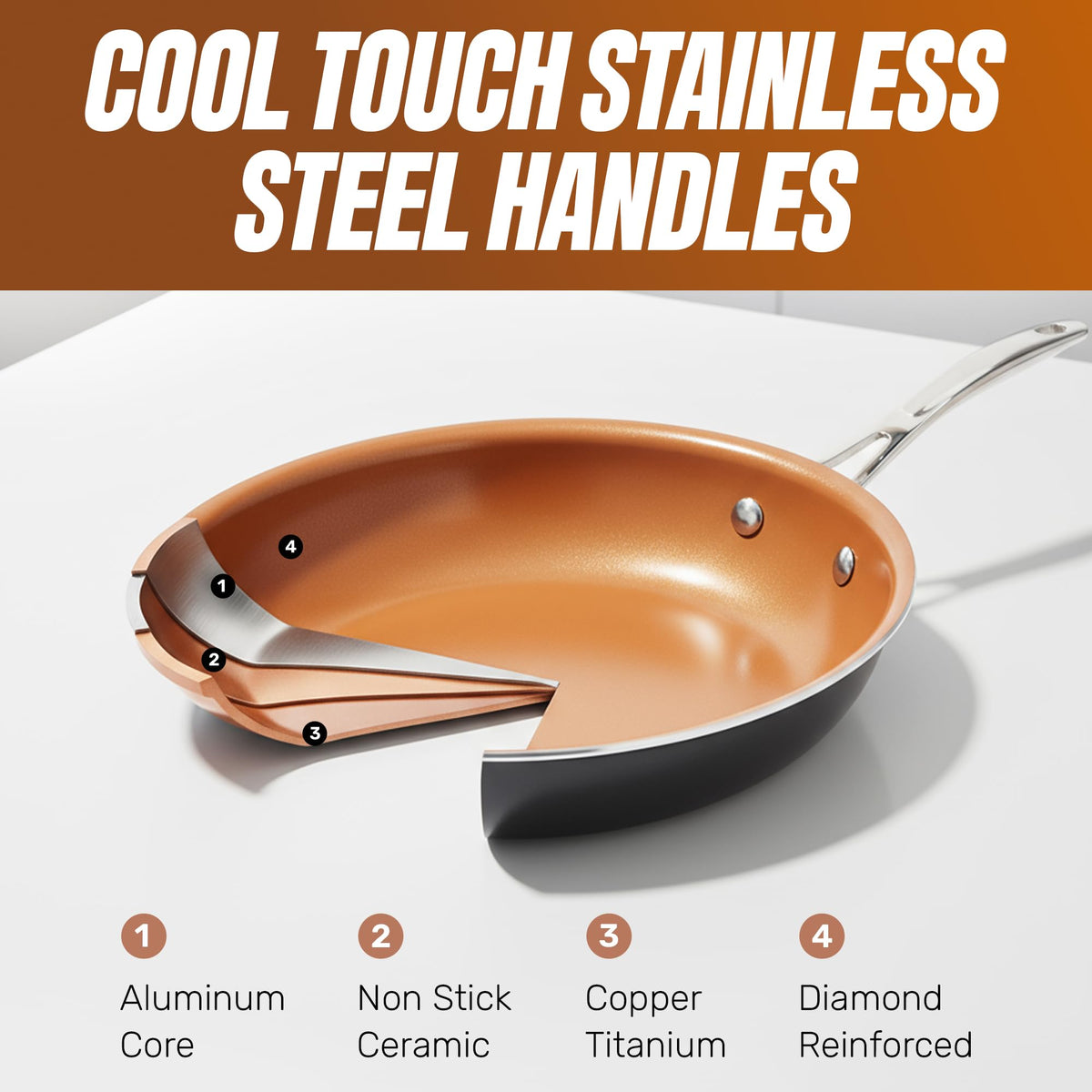 Gotham Steel cookware is dishwasher safe for easy cleanup.