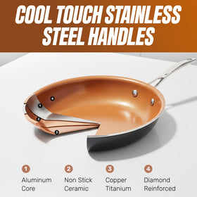 Gotham Steel cookware is dishwasher safe for easy cleanup.