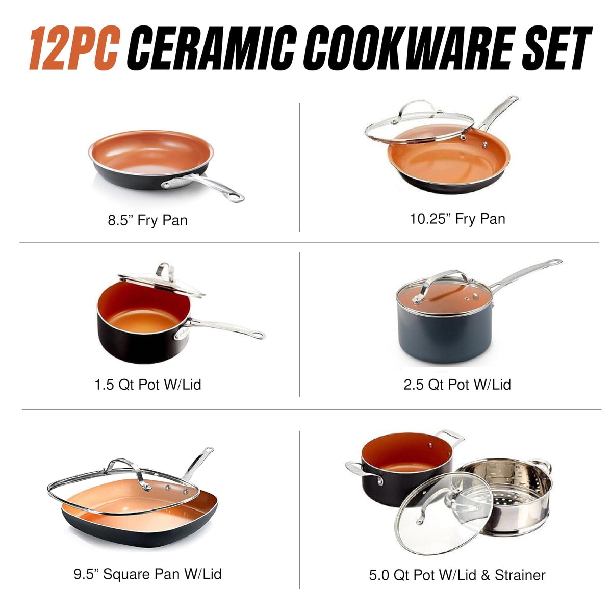 Gotham Steel 5-quart sauce pot with lid highlighting even heating and control.