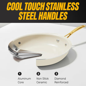 Gotham Steel 8.5 inch frying pan perfect for quick sautés and searing.