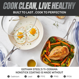 Gotham Steel 1qt saucepan with lid ideal for simmering sauces