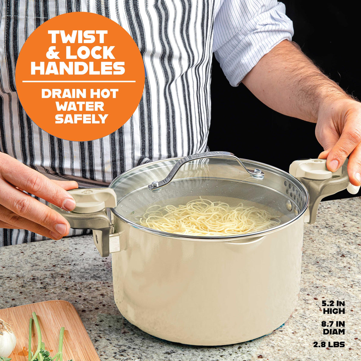 GOTHAM STEEL ceramic nonstick coating promotes easy food release