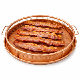 Gotham Steel copper air fryer tray and basket setup for crisp results.