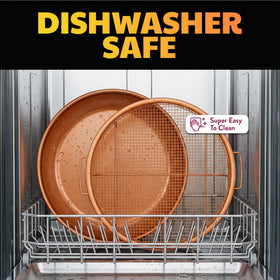 Gotham Steel copper drip tray catches grease for cleaner oven floors.