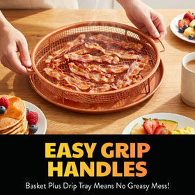 Gotham Steel copper heat-resistant tray suitable for bake and roast.