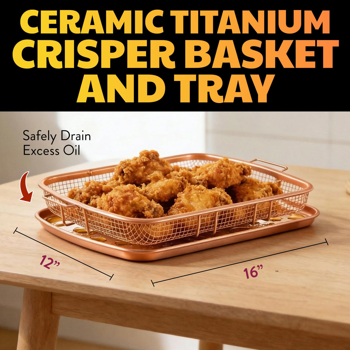 Gotham Steel crisper tray basket designed to deliver crisp results.