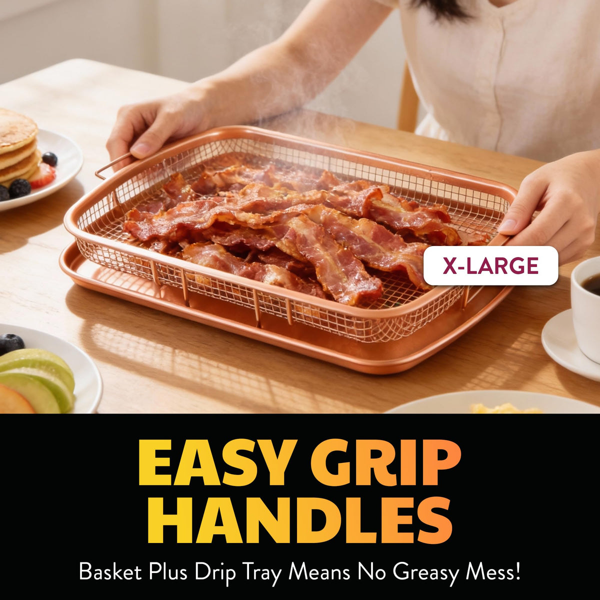 Gotham Steel diamond nonstick coating aids easy food release and longevity.