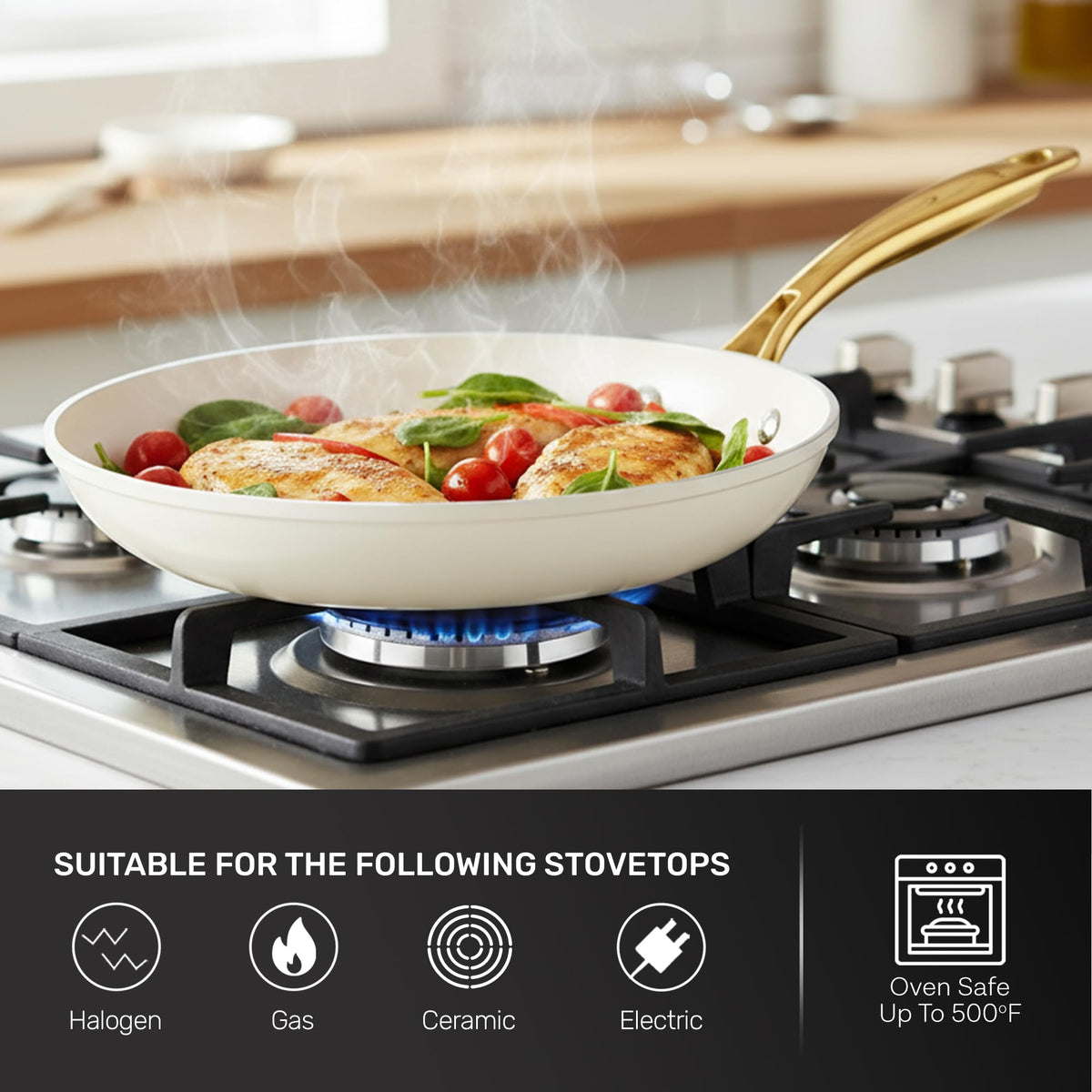 Gotham Steel dishwasher-safe cookware for simple cleanup after cooking.