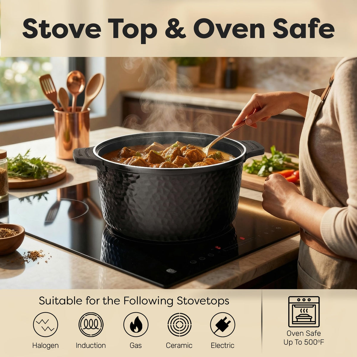 Gotham Steel dishwasher-safe design simplifies post-meal cleanup and maintenance.