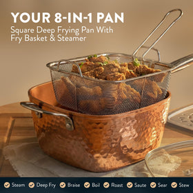 Gotham Steel Hammered 1.5-quart saucepan with glass lid for simmering sauces