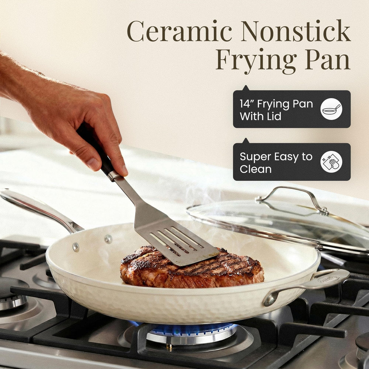 Gotham Steel Hammered 14-Inch Pan in dishwasher-safe cycle