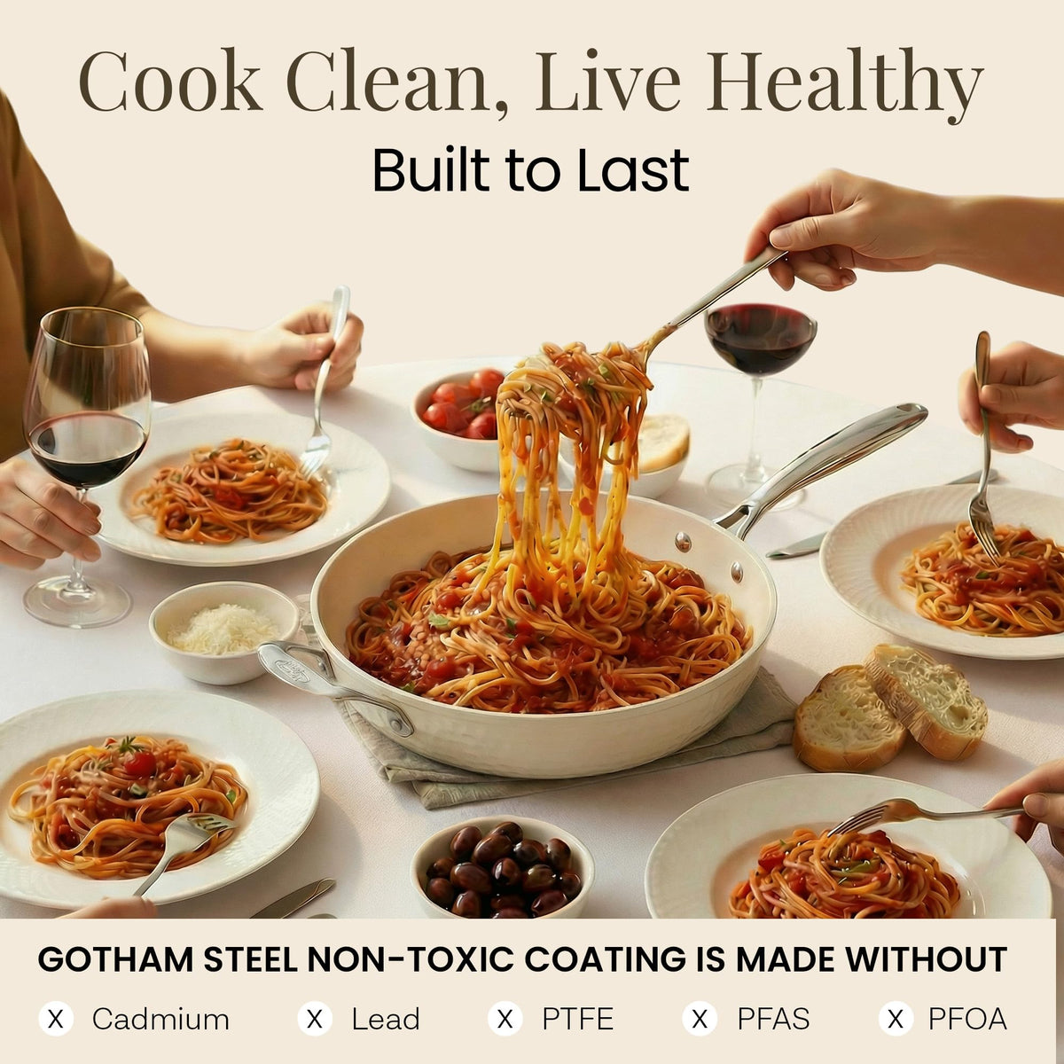 Gotham Steel Hammered 14-Inch Pan induction-ready compatibility