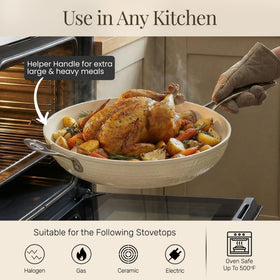 Gotham Steel Hammered 14-Inch Pan oven-safe performance for finishes