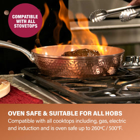 Gotham Steel Hammered 2.5qt sauce pan with lid for soups.