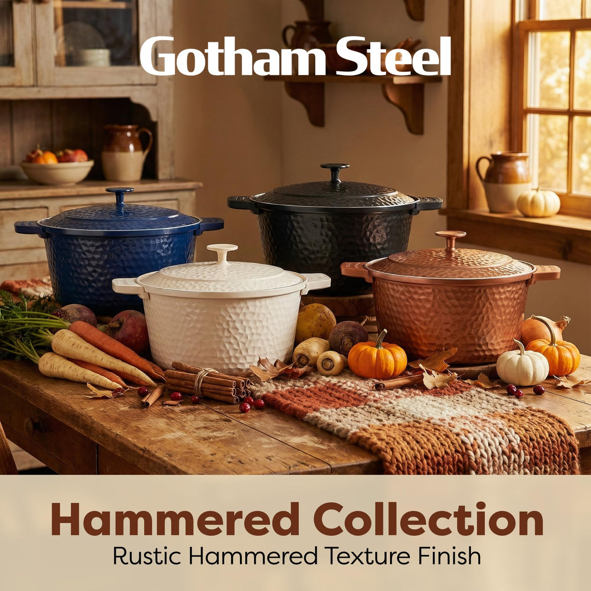 Gotham Steel non-toxic ceramic coating enables low-oil cooking and easy cleanup