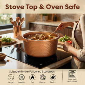 Gotham Steel 5 Qt Dutch Oven self-basting lid preserves moisture