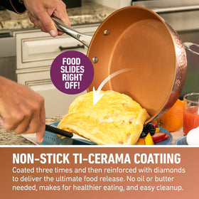 Gotham Steel Hammered 10-inch pan top view for versatile everyday cooking