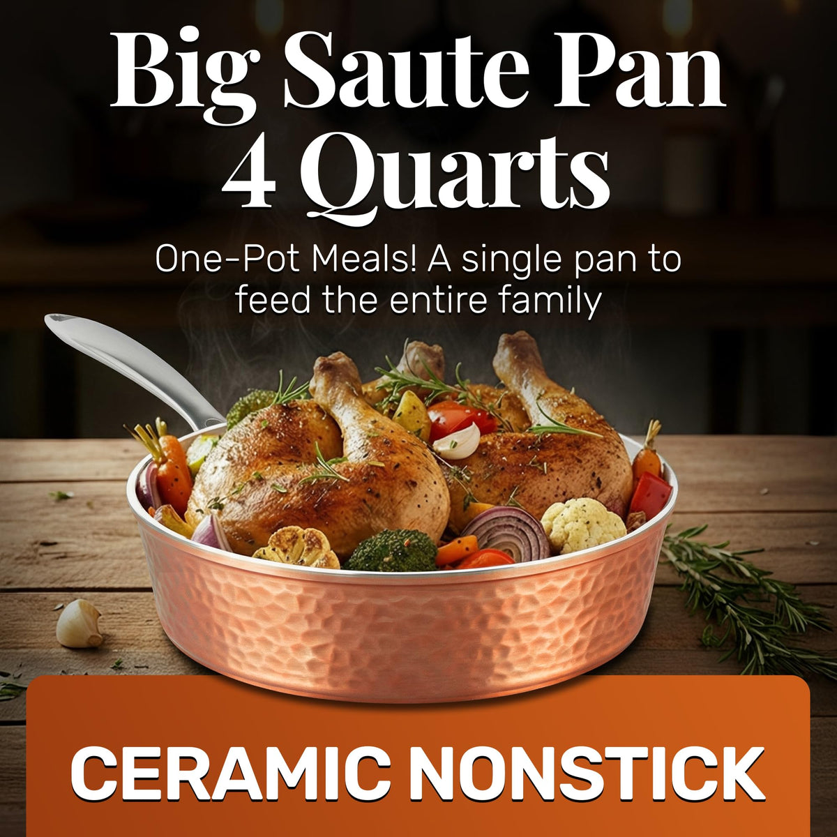 Gotham Steel Modern hammered surface pan showing premium texture for even browning