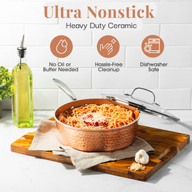 Gotham Steel Modern induction-compatible pan on an induction cooktop