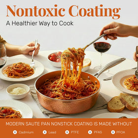 Gotham Steel Modern stay-cool handle provides comfortable grip during sautéing