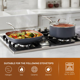 Oven-safe bakeware set ready for baking and roasting tasks
