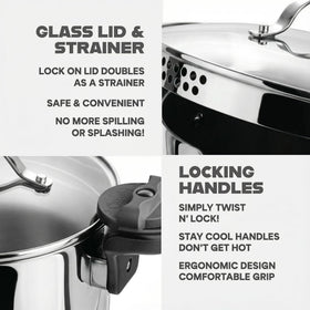 Gotham Steel pasta pot induction-ready for universal cooktop compatibility