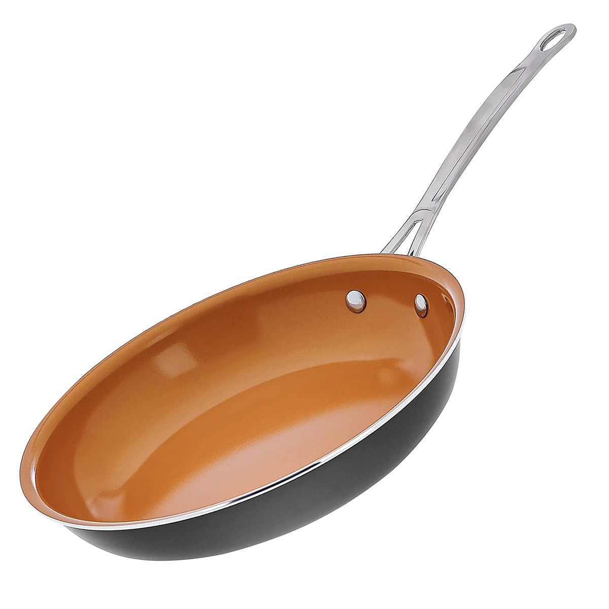 Gotham Steel spiral-base pan for quick, even heat distribution