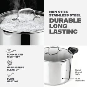 GOTHAM STEEL stock pot diamond infused coating resists metal utensils