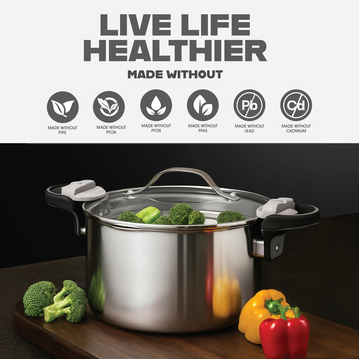 GOTHAM STEEL stock pot is dishwasher safe for quick cleanup