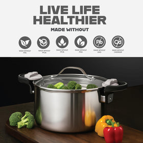 GOTHAM STEEL stock pot is dishwasher safe for quick cleanup