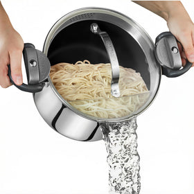 GOTHAM STEEL stock pot with strainer lid for easy draining