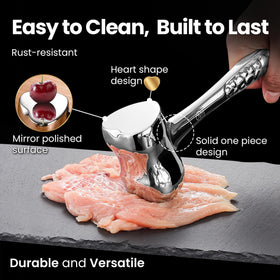 Gourmet Easy flat side aids even pounding on chicken cutlets