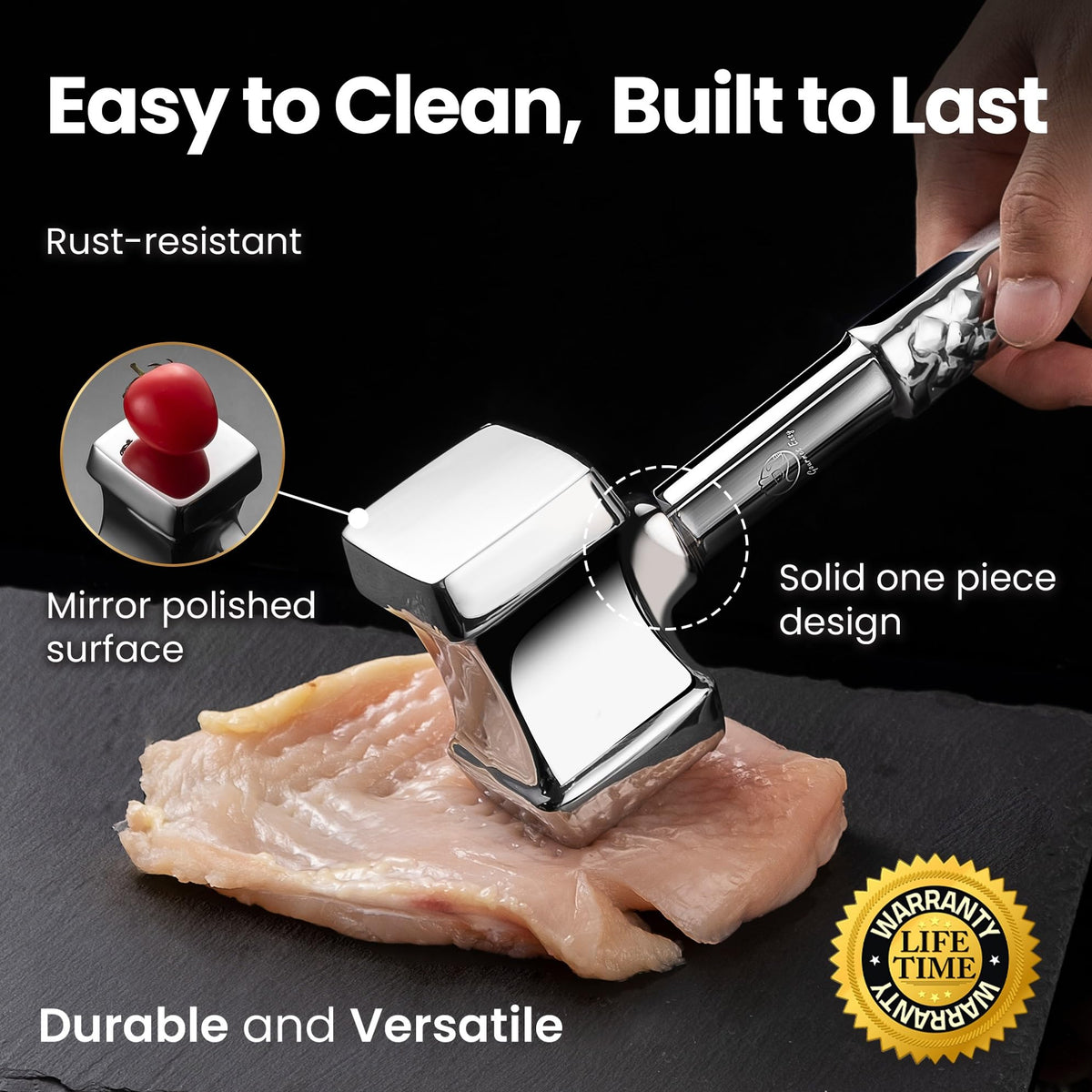 Gourmet Easy 304 stainless steel construction resists rust