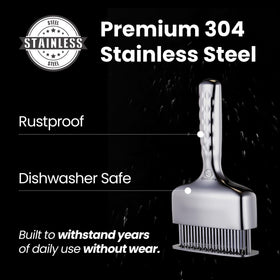 Dishwasher-safe Gourmet Easy tenderizer for quick, easy cleanup.