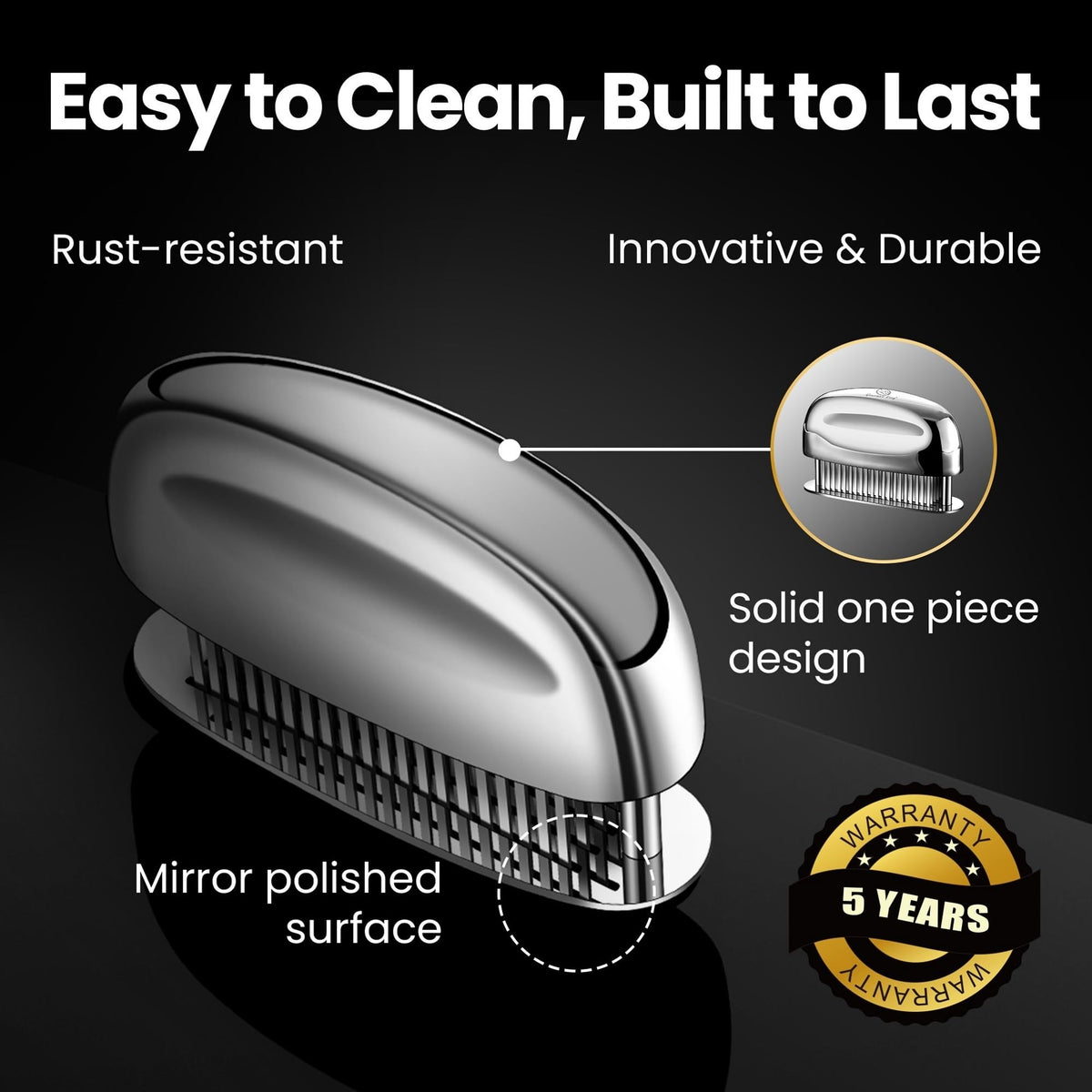 Gourmet Easy Meat Tenderizer Tool dishwasher-safe design for easy cleaning after cooking