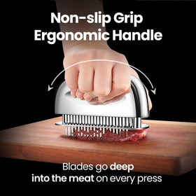 Gourmet Easy Meat Tenderizer Tool one-piece design shown in action for seamless use