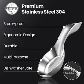 Gourmet Easy mirror-polished spoon rest adds luxury to countertops.