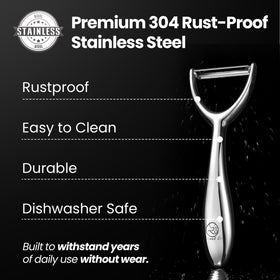Gourmet Easy stainless steel construction resists rust for daily use.