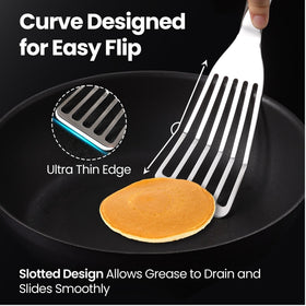 Gourmet Easy ultra-thin-edge spatula helps slide under eggs