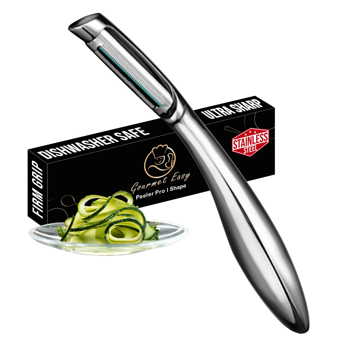 Gourmet Easy vegetable peeler with serrated blade for smooth skin removal