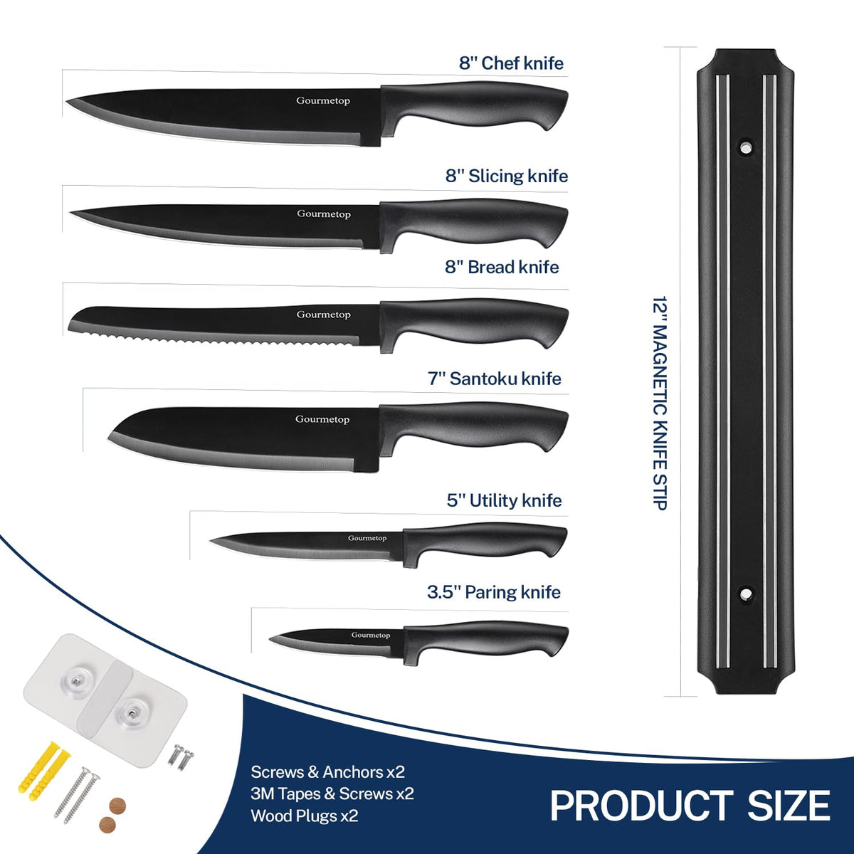 Gourmetop 5-inch utility knife image for small tasks and trimming.