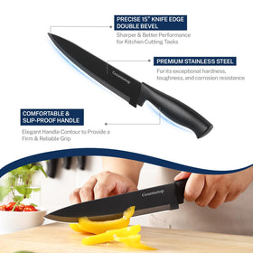Gourmetop 8-inch bread knife image with serrated edge for crusty slices.